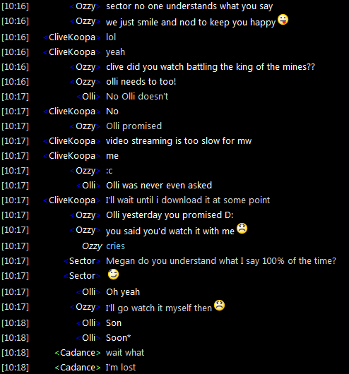I was warned this chat was fast paced. I was only gone for a min! lmao