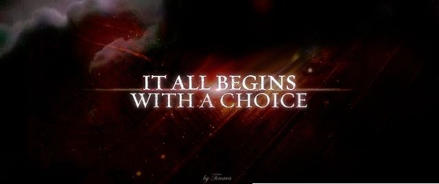 It All Begins With a Choice twilight series. A choice between Edward Cullen and Jacob Black.  Me, i would be Edward over Jacob any day. After all, who