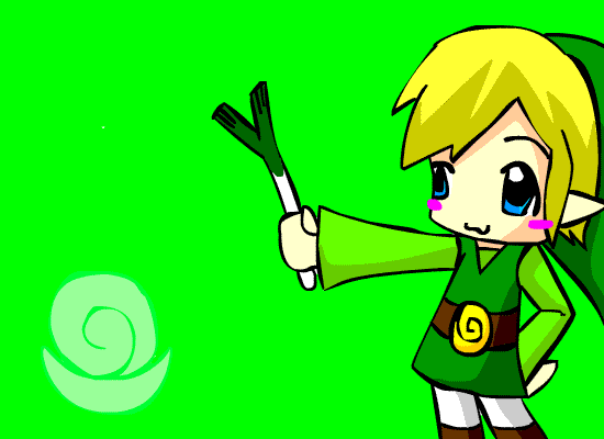 It's my version of the Green Four Swords Link doing the levan polkka (he's also known as Toon Link, but since I'm going to be making a YouTube video w