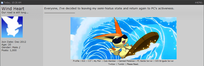 I've hit my 1,000 post when I'm posting about my comeback to PC.
Oh, and at that time, my name was still Wind Heart.

(A remastered screencap, origina