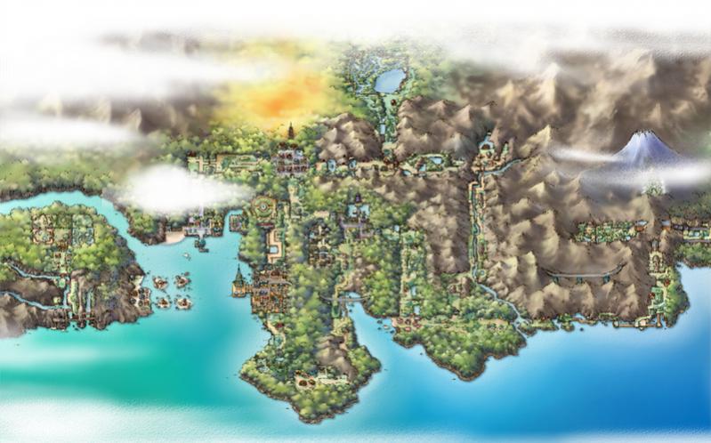Johto map, official artwork