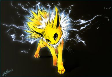 Jolteon at night by whitespiritwolf