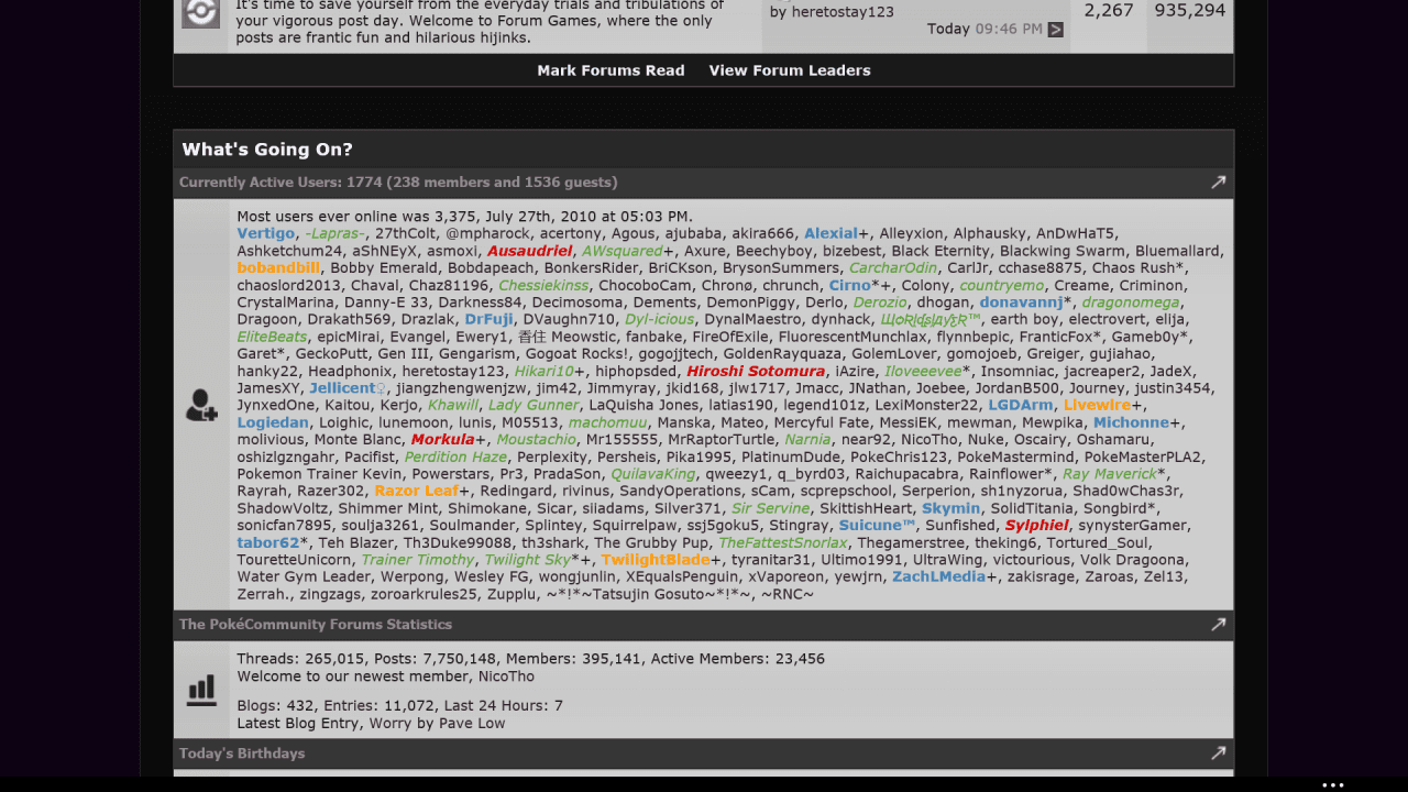 Just a random screenie of the online member list