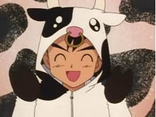 Kasumi: Mushi!!!! Mushi!!! Mushi!!!
Ushi??? The "cow" said...