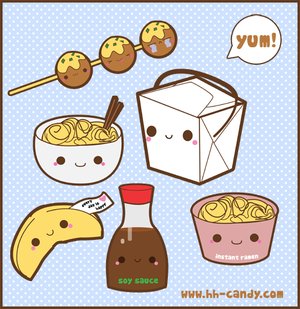 Kawaii Chinese Food Takeout by A Little Kitty