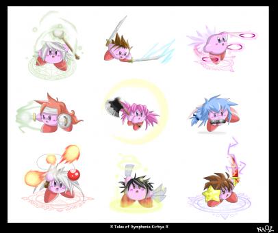 Kirby! In the forms of Tales of Symphonia characters!!!