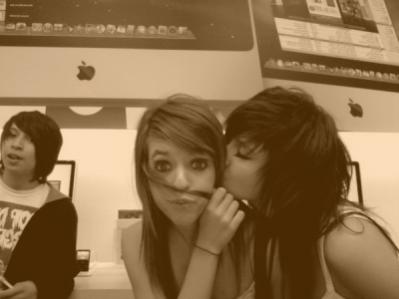 Kisses and mustaches. :D
