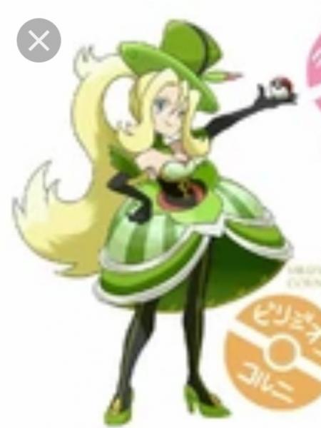 Korrina in a pretty green dress! I love korrina and the color green! This also reminds me of the mad hatter from Alice in Wonderland, and thats my fav
