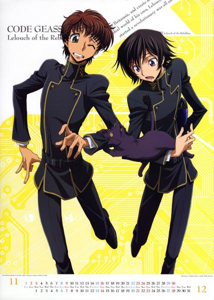 Lelouch and Suzaku trying to deal with Arthur. :3