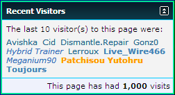 lol, I wound up being the 1,000th visitor to my profile xD