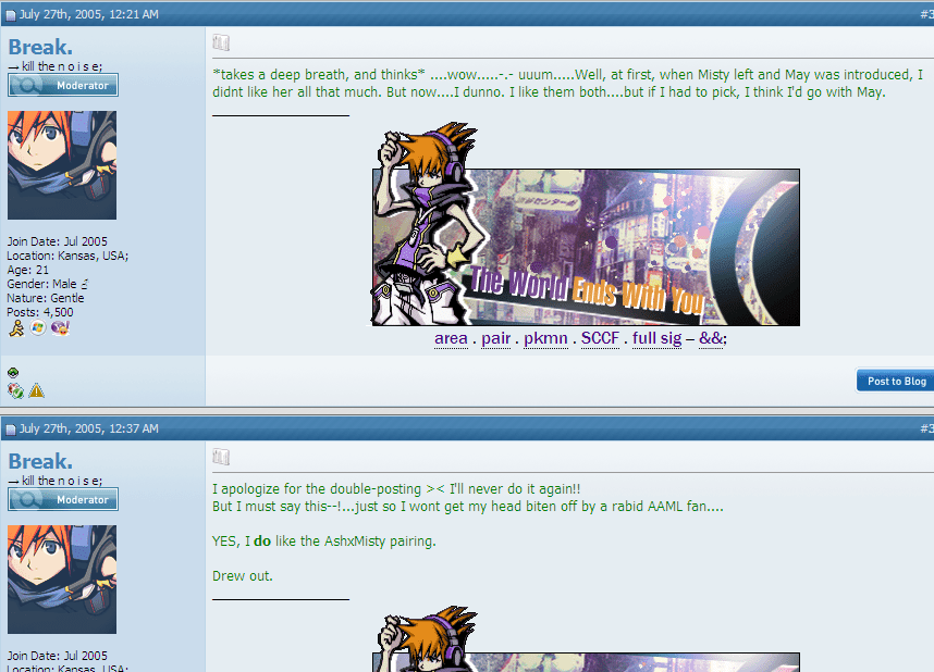LOL

oh my god.. 
(wtf? How was my second post even on topic? It wasn't D: )

>___> Apparently I didn't know there was an 'Edit' button when I was a n