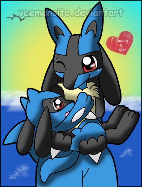 Lucario and Riolu