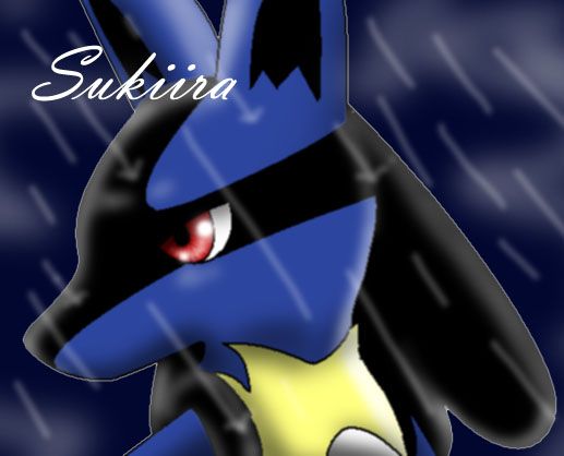 lucario in rain