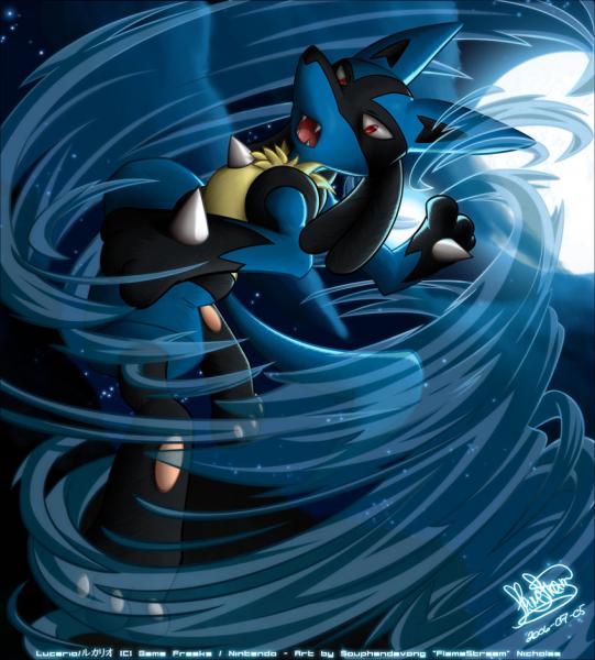 lucario in the waves