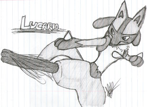 Lucario Sketch...Can't do Hot Tub...