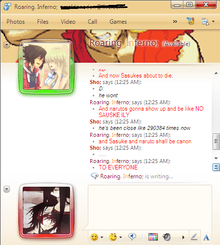lulz.

The truth - he speaks it.

(I'm Sho, and Roaring Inferno DOES have a PC account, but is never on.  :p )