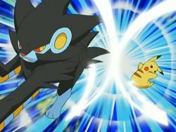 Luxray and Pikachu battling it out!