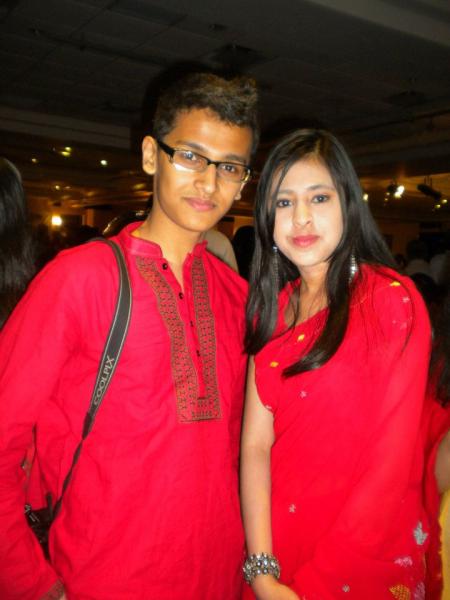 Me and a friend at an event. I hate dressing up like that.