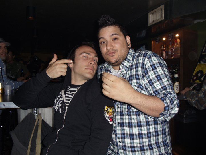 Me getting drunk with the drummer of my favorite band, The Bronx.