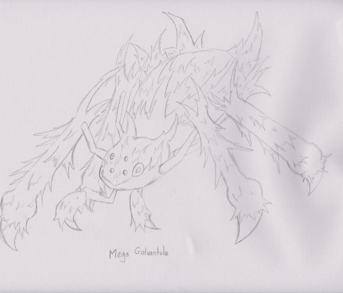 Mega Galvantula Will Zap the life out of you, more sparked up, charged up, ready to give you a shock, give him a look