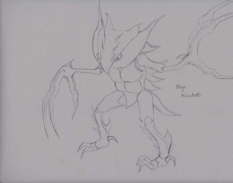 Mega Kabutops Can Crush you with those mighty mega evolved claws, spikes line it ready to hurt any physical attack, check it out