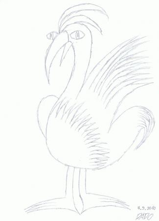 Monday, 4th September 2010 --> Once I was bored...then I picked up a pencil...and started to draw that bird! xD Oh btw, that was a quick drawing, it t