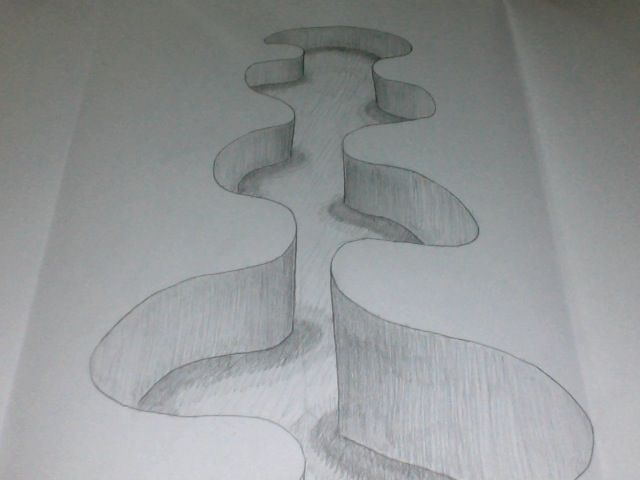 My attempt in drawing a 3D "Illusion"