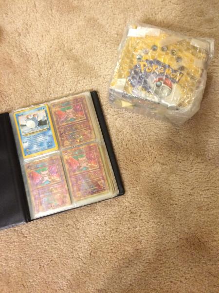My book of rare Pokemon cards including 11 Ancient Mew cards and a Marrill WOTC Black Star Promo. Also a BASE SET BOOSTER BOX