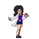 My character Fuyo as a pokemon trainer. She has long ears because she's a werewolf.