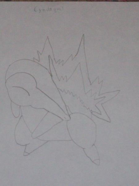 My drawing of Cyndaquil.