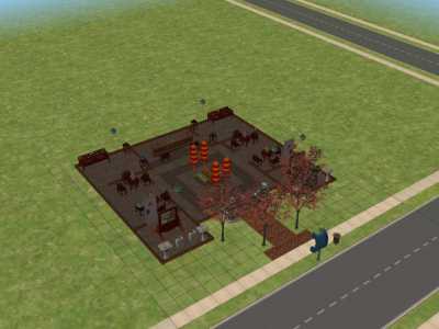 My first house on the Sims made 90% with custom content/front