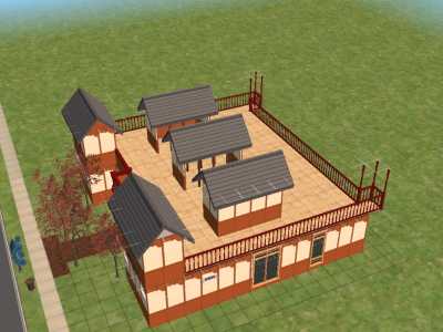 My first house on the Sims made 90% with custom content/roof