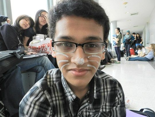 My friends decided to decorate my face. With a sharpie.