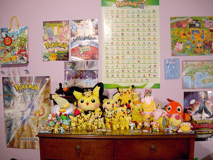 My "Pokémon Corner" even if it isn't a corner and it's more of a dresser with too many posters and random things on the wall. 8D