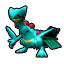 My starter in pokemon emerald: Sceptile, Attacks: Leaf Blade, Dragon claw, Giga drain, and Thunder punch