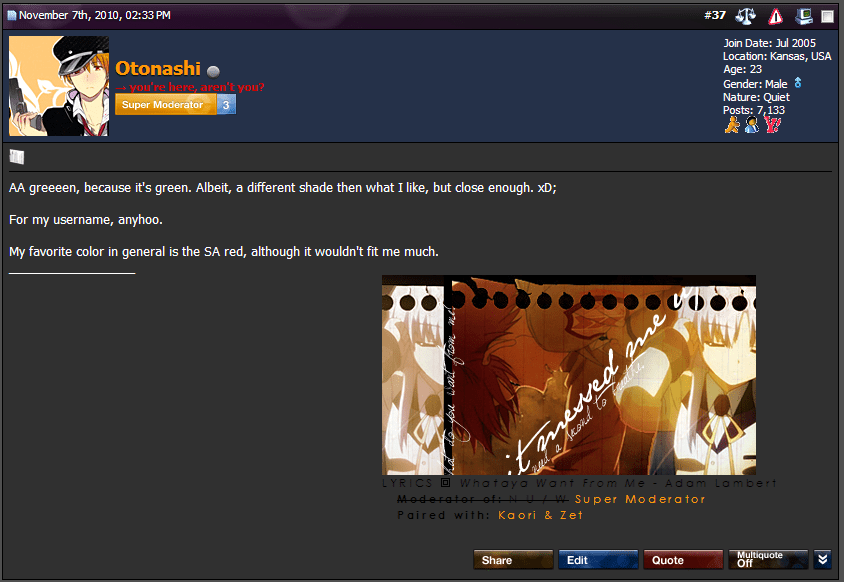 my username matches my theme! (character wise, anyway) /shot