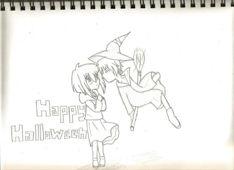 Nami and Kale from my comicy thingy in-the-making (Demonican Warriors). 

This was a picture I entered in a halloween based contest.

Kale (c) me
Nami