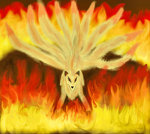 Ninetails in fire circle