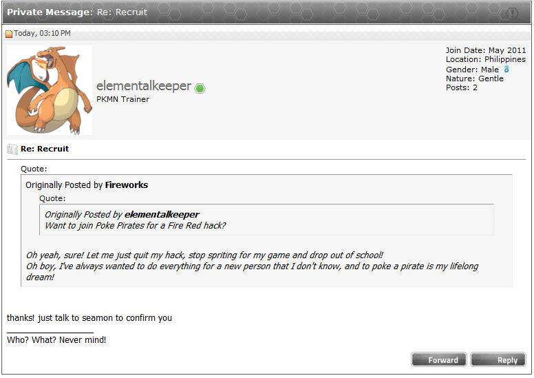 Obvious sarcasm.