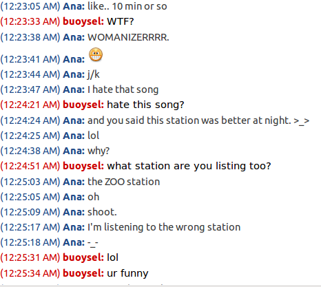 Oh crap, and I thought he was also listening to the same thing! xD