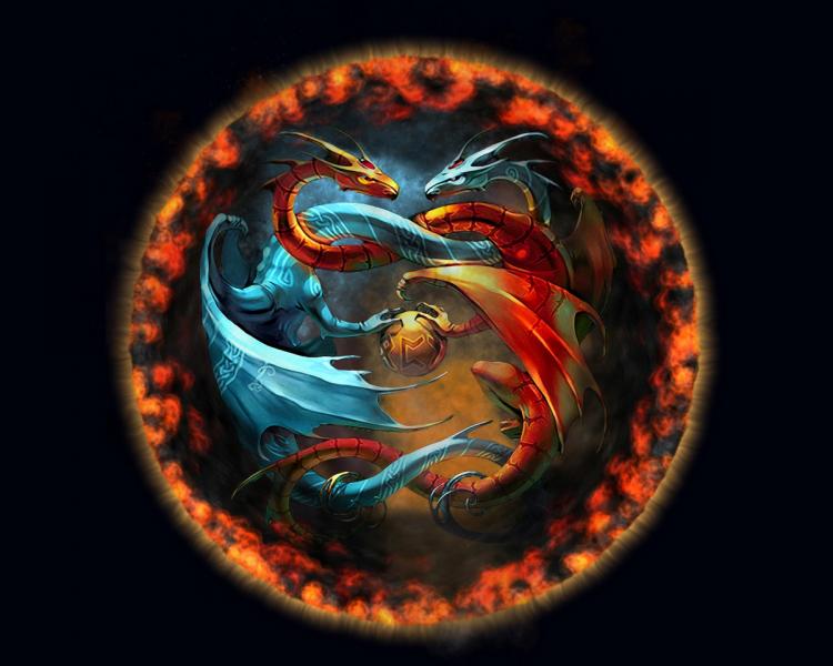 Oh no Its two dragons playing a game of quiditch
