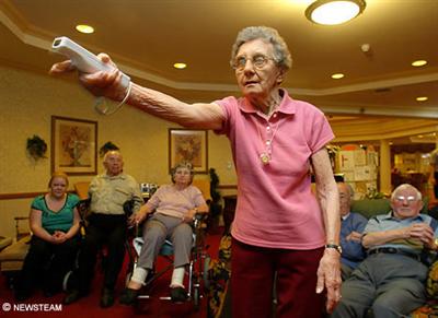 Old people playing wii 1