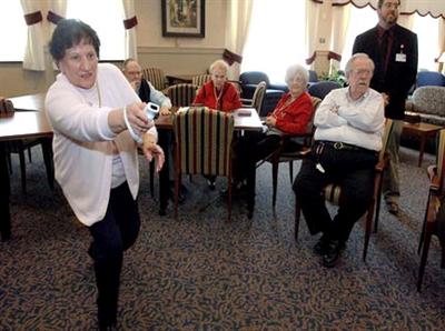 Old people playing wii 12