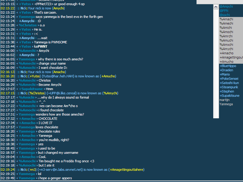 OLD pic of the chat with everyone screwing around before i got banned, sorry had to cut it down because scaling back a 1280x800 to 800x600 size pic is