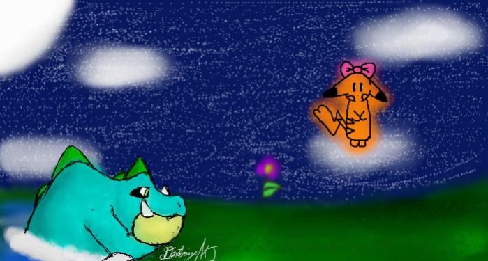 Only the feraligatr is drawn by me.