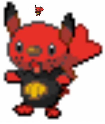 {Oshichu}
A friend on youtube wanted one so I made one for her. 
-The fusion of Oshiwatt and Pikachu with the color from Emboar-