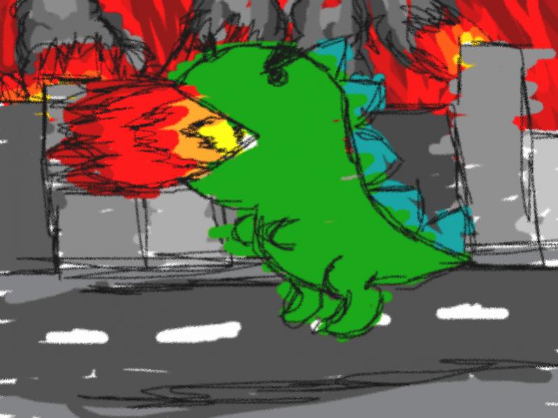 Paintzilla terrorizes paintokyo