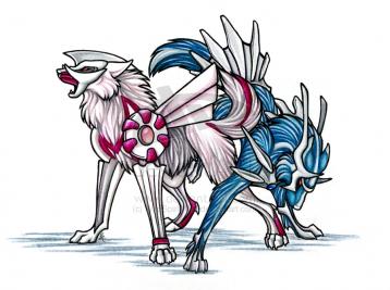 Palkia Dialga Pokemon Wolves by WildSpiritWolf