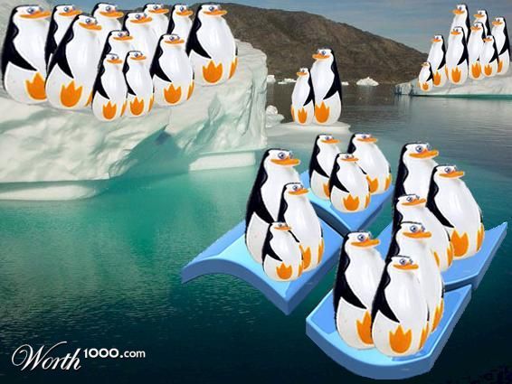 penguins floating!