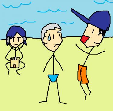 Persona 3, Pre-Operation Babe Hunt. Junpei is saltating with glee at the prospect of picking up girls, Akihiko looks very nervous (I would be too if I